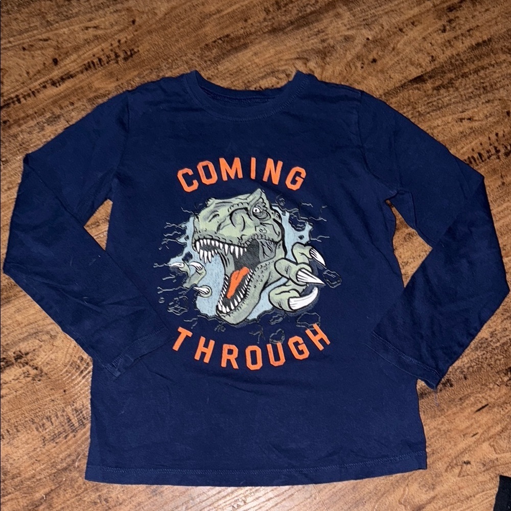 Navy Blue Dinosaur Kids Shirt
